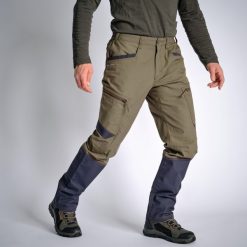 Spodnie Solognac Steppe 540. Brązowe spodnie materiałowe męskie SOLOGNAC, bez wzorów, z bawełny, sportowe. Za 179.99 zł.