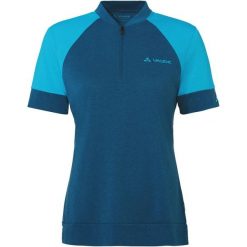 Koszulka damska Altissimo Q-Zip. Niebieskie bluzki sportowe damskie Vaude, z materiału, bez kołnierzyka, bez ramiączek. Za 318.80 zł.
