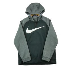 Bluza z kapturem męska Nike. Czarne bluzy sportowe męskie Nike, bez wzorów, z jeansu, eleganckie, bez kołnierzyka, bez ramiączek. Za 97.94 zł.