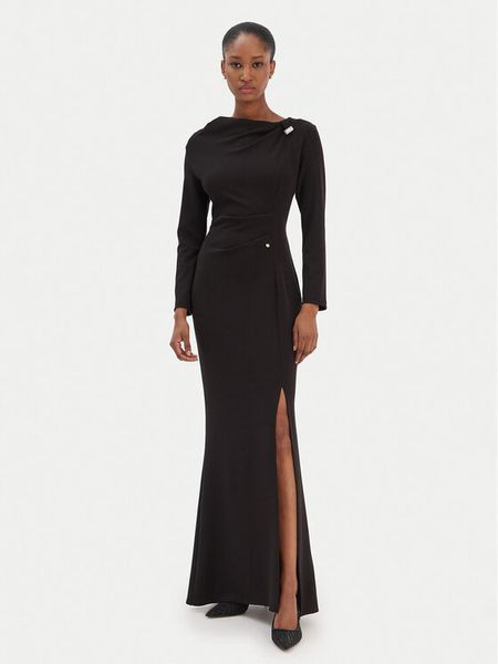 Rinascimento Sukienka koktajlowa CFC0126572003 Czarny Slim Fit. Czarne sukienki damskie RINASCIMENTO, m, bez wzorów, z syntetyku, wizytowe, bez kołnierzyka, bez ramiączek. Za 539.99 zł.