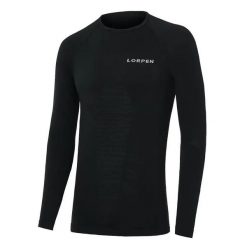 Koszulka termoaktywna Lorpen Munia. Czarne t-shirty sportowe męskie LORPEN, xl, z materiału, bez ramiączek, trekkingowe. Za 288.80 zł.