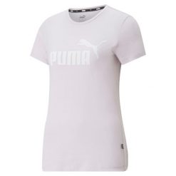 Koszulka damska PUMA ESS Logo Tee. Zielone topy sportowe damskie Puma, bez wzorów, bez ramiączek. Za 79.99 zł.