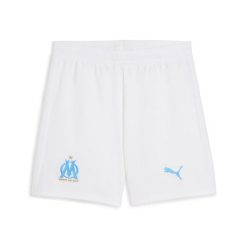 Młodzieżowe szorty Olympique Marsylia 25/26 PUMA White Bleu Azur Blue. Biała szorty męskie Puma, w ażurowe wzory, młodzieżowe. Za 179.00 zł.