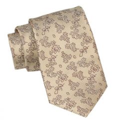 Krawat Męski, Klasyczny - ALTIES - Beż w Drobny Wzór. Krawaty i muchy męskie Alties, bez wzorów, z tkaniny, eleganckie. Za 49.00 zł.