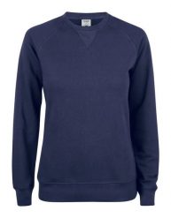 Clique Premium OC Roundneck Women bluza damska z bawełny organicznej – dark navy. Niebieskie bluzy bez kaptura damskie CLIQUE, s, z bawełny. Za 232.73 zł.