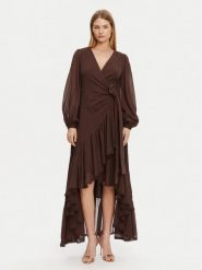 Guess Sukienka wieczorowa 5GGK53 7317A Brązowy Regular Fit. Brązowe sukienki damskie Guess, z aplikacjami, z bawełny, wizytowe, bez kołnierzyka, bez ramiączek. Za 1,319.00 zł.