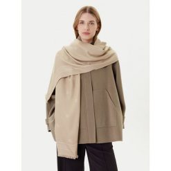 Szal BOSS. Brązowe szaliki i kominy damskie Boss, bez wzorów. Za 379.99 zł.