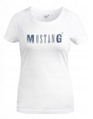 Koszulka Damska Mustang Sportowa Biała Bawełna Logo. Białe bluzki sportowe damskie Mustang, m, z bawełny, bez kołnierzyka, bez ramiączek. Za 69.00 zł.
