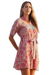 Isla Bonita by SIGRIS Sukienka w kolorze różowym rozmiar: XL. Różowe sukienki damskie Isla Bonita by SIGRIS, na co dzień, xl, bez wzorów, z bawełny, bez kołnierzyka, bez ramiączek, mini, proste. Za 140.53 zł.