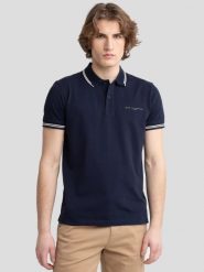 Koszulka męska polo granatowa Wladym 403. Niebieskie koszulki polo męskie Big Star, l, bez wzorów, z dzianiny, bez ramiączek. Za 159.99 zł.