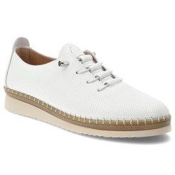 Półbuty damskie Filippo, cholewka ze skóry naturalnej licowej perforowana powierzchnia wiązany fason, białe, DP7542/26. Białe półbuty damskie Filippo, bez wzorów, z materiału, eleganckie, bez obcasa. Za 189.00 zł.