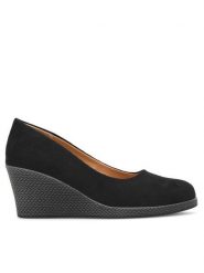 Clara Barson Półbuty WYL3760-2 Czarny. Czarne półbuty damskie Clara Barson, bez wzorów, z materiału, bez obcasa, na koturnie. Za 119.99 zł.
