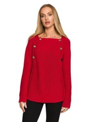 Made of emotion Sweter w kolorze czerwonym rozmiar: S/M. Czerwone swetry klasyczne damskie Made Of Emotion, m, bez kołnierzyka. Za 146.85 zł.
