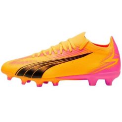 Buty piłkarskie Puma Ultra Match FG/AG 107754 03 pomarańczowe. Brązowe buty fitness męskie do piłki nożnej. Za 412.57 zł.