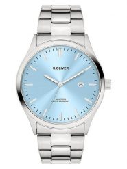 S.Oliver Zegarek kwarcowy w kolorze srebrno-błękitnym rozmiar: onesize. Szare, analogowe zegarki męskie S.Oliver, metalowe. Za 173.99 zł.