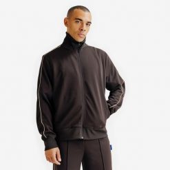 Bluza dresowa męska Heritage. Brązowe bluzy bez kaptura męskie Decathlon, m, z dresówki. Za 89.99 zł.
