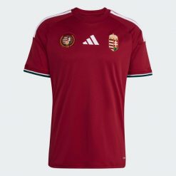 Koszulka domowa Węgry 26. Czerwone t-shirty sportowe męskie Adidas, bez ramiączek, do piłki nożnej, climacool (adidas). Za 439.00 zł.