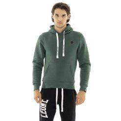 Bluza wygodny z bawełna z kaptur na co dzień. Zielone bluzy z kapturem męskie LEONE 1947 APPAREL, z bawełny. W wyprzedaży za 146.66 zł.