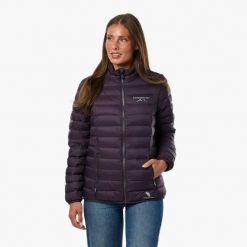 Kurtka Puchowa Wędrówki Kobieta Himalaya Warstwa Izolacyjna. Fioletowe kurtki damskie SWEDEMOUNT, s, bez wzorów, z materiału, bez kaptura. Za 599.99 zł.