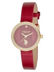 U.S. Polo Assn. Zegarek kwarcowy w kolorze złoto-czerwonym rozmiar: onesize. Czerwone, analogowe zegarki damskie U.S. Polo Assn., metalowe. Za 217.99 zł.