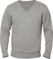 Clique Sweter Aston z dekoltem V 100% bawełna szary melanż – grey melange. Szare swetry męskie CLIQUE, m, bez wzorów, z bawełny, bez kołnierzyka. Za 240.07 zł.
