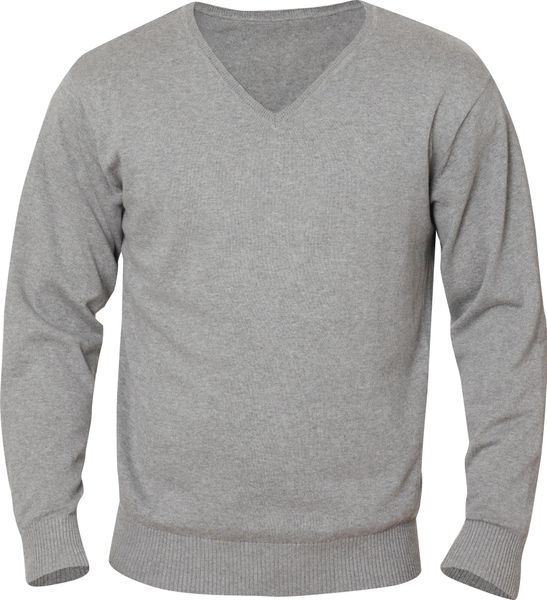 Clique Sweter Aston z dekoltem V 100% bawełna szary melanż – grey melange. Szare swetry męskie CLIQUE, m, bez wzorów, z bawełny, bez kołnierzyka. Za 240.07 zł.