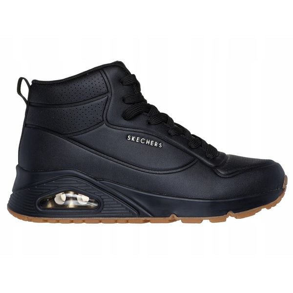 BUTY damskie SKECHERS UNO HIGH wysokie sportowe na jesień. Czarne buty sportowe na co dzień damskie Skechers, bez wzorów, trekkingowe, Skechers Sport. Za 299.99 zł.