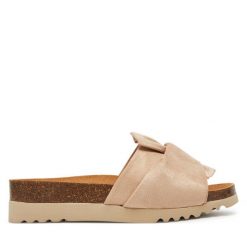 Klapki Scholl. Brązowe klapki damskie Scholl, bez wzorów, bez obcasa. Za 249.99 zł.