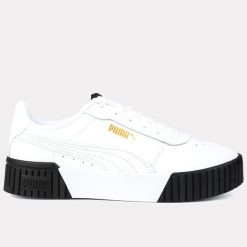Buty damskie sportowe trampki Puma CARINA. Białe trampki i tenisówki damskie Puma, bez wzorów. W wyprzedaży za 189.00 zł.