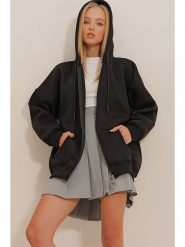 Trend Alaçatı Stili Bluza w kolorze czarnym rozmiar: XL. Czarne bluzy z kapturem damskie Trend Alaçatı Stili, xl. Za 118.84 zł.