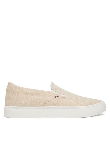 Tommy Hilfiger Tenisówki Harlem Core Ii Slip On Chambray FM0FM05819 Beżowy. Brązowe trampki i tenisówki męskie Tommy Hilfiger, bez wzorów, z materiału, bez zapięcia. Za 231.99 zł.