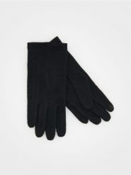 Rękawiczki touch screen z wełną - czarny. Czarne rękawiczki damskie Reserved, bez wzorów, z wełny. W wyprzedaży za 39.99 zł.