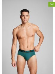 Puma Slipy (2 pary) w kolorze czarno-zielonym rozmiar: XL. Czarne slipki męskie Puma, bez wzorów. Za 41.59 zł.