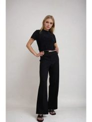 Monki Spodnie w kolorze czarnym rozmiar: 38. Czarne spodnie materiałowe damskie Monki, bez wzorów, z materiału. Za 43.99 zł.