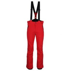 Spodnie narciarskie softshell Peak Mountain Ceprim. Czerwone spodnie materiałowe męskie Peak Mountain, bez wzorów, z softshellu, sportowe. Za 505.00 zł.