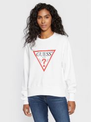 Guess Bluza Original W2YQ16 KBA10 Biały Regular Fit. Białe bluzy bez kaptura damskie Guess, m, z bawełny. Za 229.99 zł.