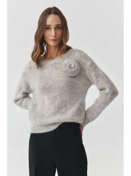 TATUUM Sweter w kolorze jasnoszarym rozmiar: XL. Szare swetry klasyczne damskie Tatuum, xl, z wełny, bez kołnierzyka. Za 213.69 zł.