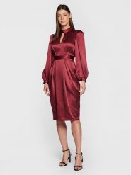 Closet London Sukienka codzienna D8551 Bordowy Regular Fit. Czerwone sukienki damskie Closet London, na co dzień, bez wzorów, z syntetyku, bez kołnierzyka, bez ramiączek, proste. Za 269.99 zł.