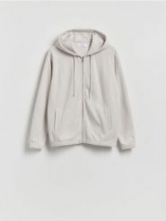 Rozpinana bluza z kapturem - jasnoszary. Szare bluzy z kapturem męskie Reserved, l, z bawełny. Za 139.99 zł.