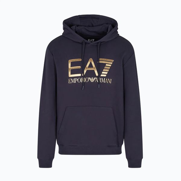Bluza męska EA7 Emporio Armani Train Logo Series Big Logo Hoodie. Niebieskie bluzy z kapturem męskie EA7 Emporio Armani, m, z bawełny. Za 419.99 zł.