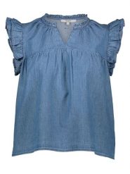 Pepe Jeans Bluzka dżinsowa w kolorze niebieskim rozmiar: M. Niebieskie bluzki damskie Pepe Jeans, m, bez wzorów, z bawełny, bez kołnierzyka, bez ramiączek. Za 166.10 zł.