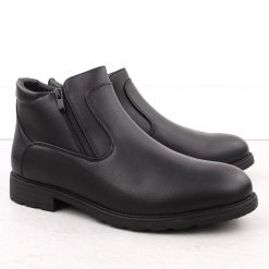Trzewiki buty męskie sztyblety ocieplane czarne Man's Style WS-002. Czarne sztyblety męskie Atletico, ze skóry ekologicznej, bez zapięcia. Za 113.99 zł.