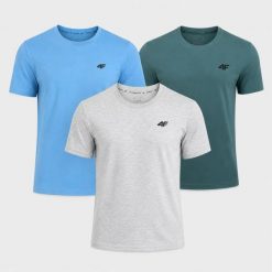 KOMPLET KOSZULEK MĘSKICH 4F ZESTAW 3PAK T-SHIRT SPORTOWY NA CO DZIEŃ. T-shirty męskie 4f, m, bez wzorów, z bawełny, bez kołnierzyka. Za 117.00 zł.