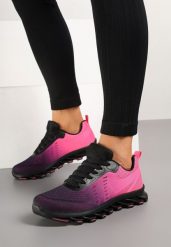 Czarno-Fuksjowe Buty Sportowe Sneakersy z Tłoczoną Podeszwą Leathrose. Czarne buty sportowe na co dzień damskie Born2be, bez wzorów, z jeansu. Za 79.99 zł.