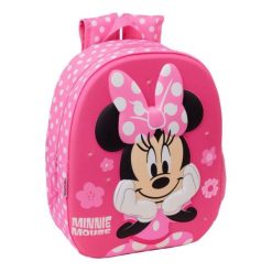 Plecak szkolny DISNEY Poliester 300D. Czerwone plecaki damskie Disney, bez wzorów, z materiału. Za 67.30 zł.