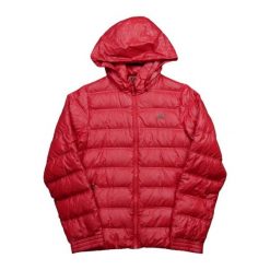 Second life - Kurtka puchowa Adidas - Stan dobry. Czerwone kurtki męskie Adidas, s, bez wzorów, z puchu, sportowe, bez kaptura. Za 203.00 zł.