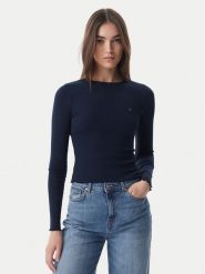 Tommy Jeans Bluzka DW0DW22783 Granatowy Slim Fit. Niebieskie topy sportowe damskie Tommy Jeans, l, bez wzorów, z bawełny, bez ramiączek. Za 189.99 zł.
