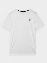 4F Koszulka sportowa w kolorze białym rozmiar: L. Białe t-shirty sportowe męskie 4f, l, z materiału, bez ramiączek, outdoorowe. Za 48.95 zł.
