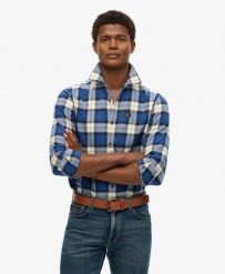 Superdry Koszula Vintage Lumberjack 100% bawełna Rodrick Check Blue. Niebieskie koszule męskie Superdry., m, bez wzorów, z bawełny, bez kołnierzyka, bez ramiączek. Za 301.15 zł.
