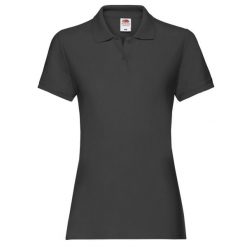 Damska Koszulka Polo Premium Plain. Czarne bluzki sportowe damskie Fruit of the Loom, xl, bez wzorów, bez ramiączek. Za 55.99 zł.